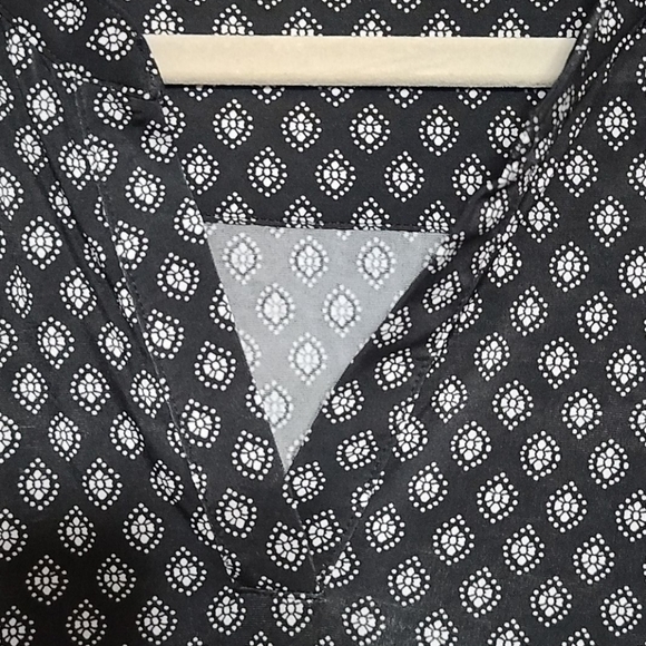 Women's Dress/Tunic Blac White Poly/spandex Tab Sleeves size PL/Petite Large EUC - Picture 2 of 7